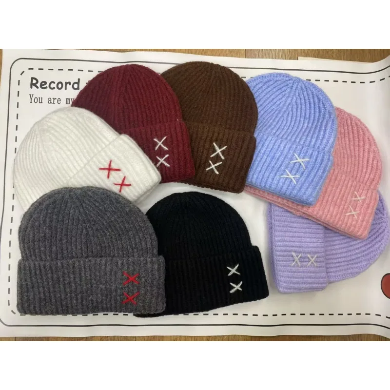 Neue Dicke Warme Wolle Winter Mützen Hut Für Frauen Outdoor Casual Gestrickte Skullies Bonnets Handgemachte Einfache Kappe Männer Unisex Geschenk