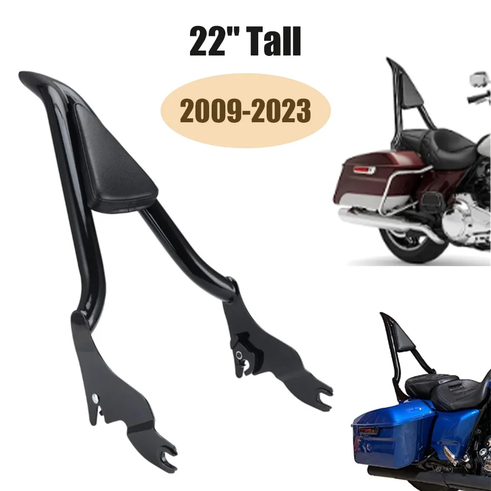 

22" Black Detachable Rear Passenger Sissy Bar Backrest Fit For Harley Touring CVO Road King Electra Street Road Glide 2009-2024