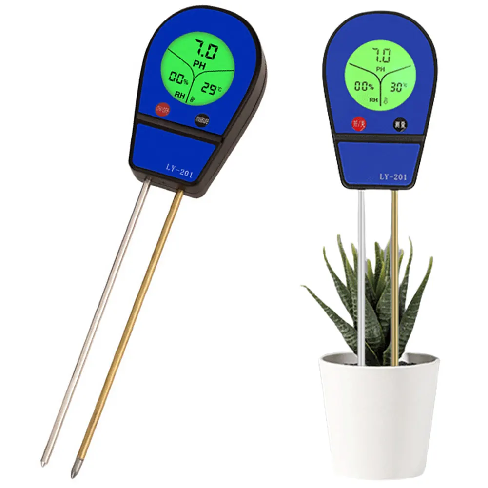 3 in 1 Digital Soil Tester Plant Temperature/Soil Moisture/PH Meter Backlight LCD Display for House Plants Garden Lawn Farm