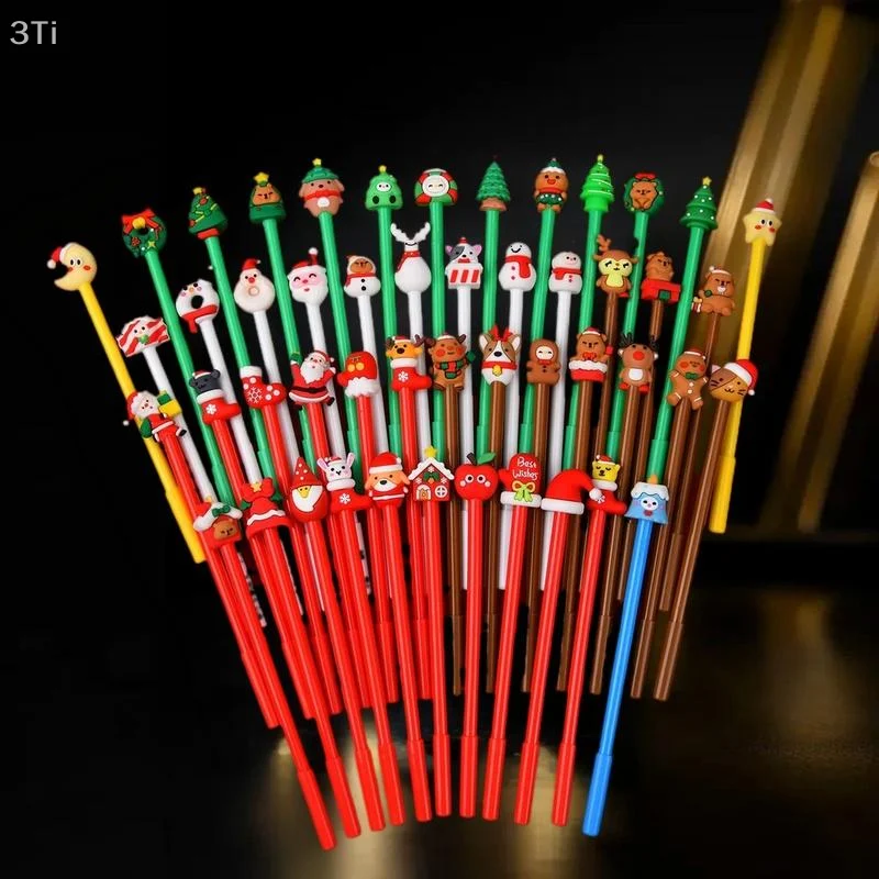 53 шт./лот, милые мультяшные рождественские ручки, каваи, Рождественская мини-шариковая ручка, гелевая ручка для письма, детские школьные канцелярские принадлежности