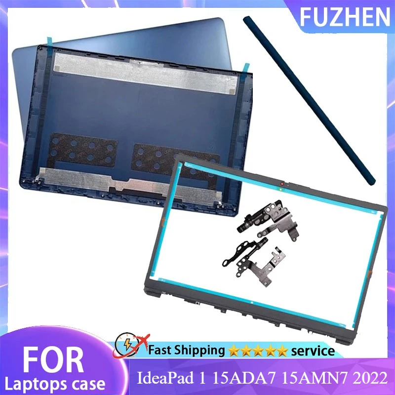 New For IdeaPad 1 15ADA7 15AMN7 2022 Screen Back Case Front Bezel Frame LCD Top Cover Hinges Shell blue