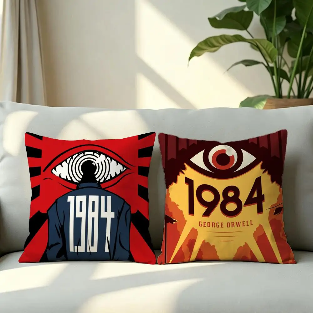 IP-Nineteen Eighty-FourS Cushion Cover 4Pcs Soft Plush Throw Pillow Covers 40x40 45x45 for Sofa Bedroom