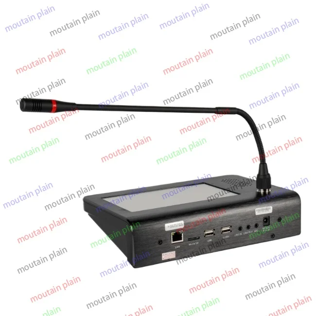 

IP Network Paging Microphone Broadcast Remote Intercom 7-Inch Screen Touch Screen Microphone Campus Broadcasting System