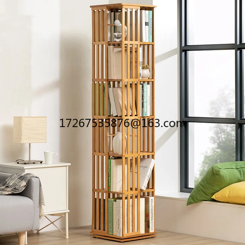

Rotating bookshelf Bookcase Floor to wall Shelf Simple storage rack Toy cabinet Display cabinet Simple multi-layer