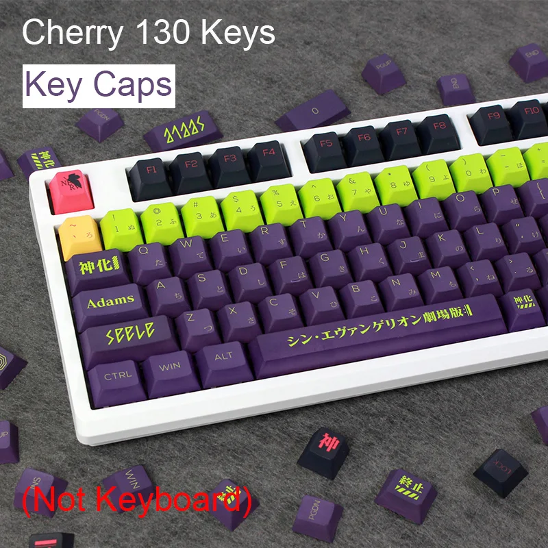 

Колпачки для клавиш в стиле аниме Cherry 130 клавиш, набор колпачков Doubleshot из ПБТ, совместимый с механической клавиатурой MX Switch