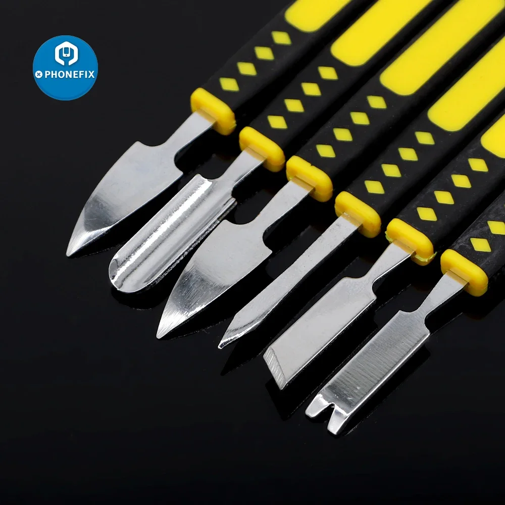 6pcs Dual Head Pry Opening Tool Metal Spudger Set For iPhone X-15PM iPad Tablet PC Screen Removing Scraper Repair Hand Tool Kit