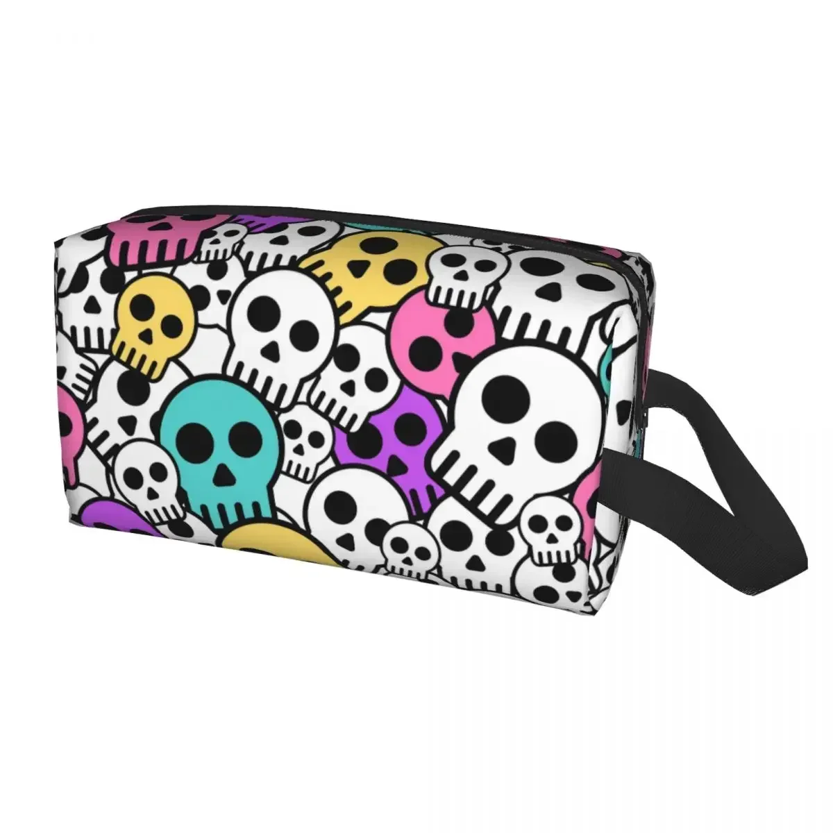 

Kawaii Horror Skull Print Travel Toiletry Bag Women Skeleton Death Cosmetic Makeup Organizer Beauty Storage Dopp Kit