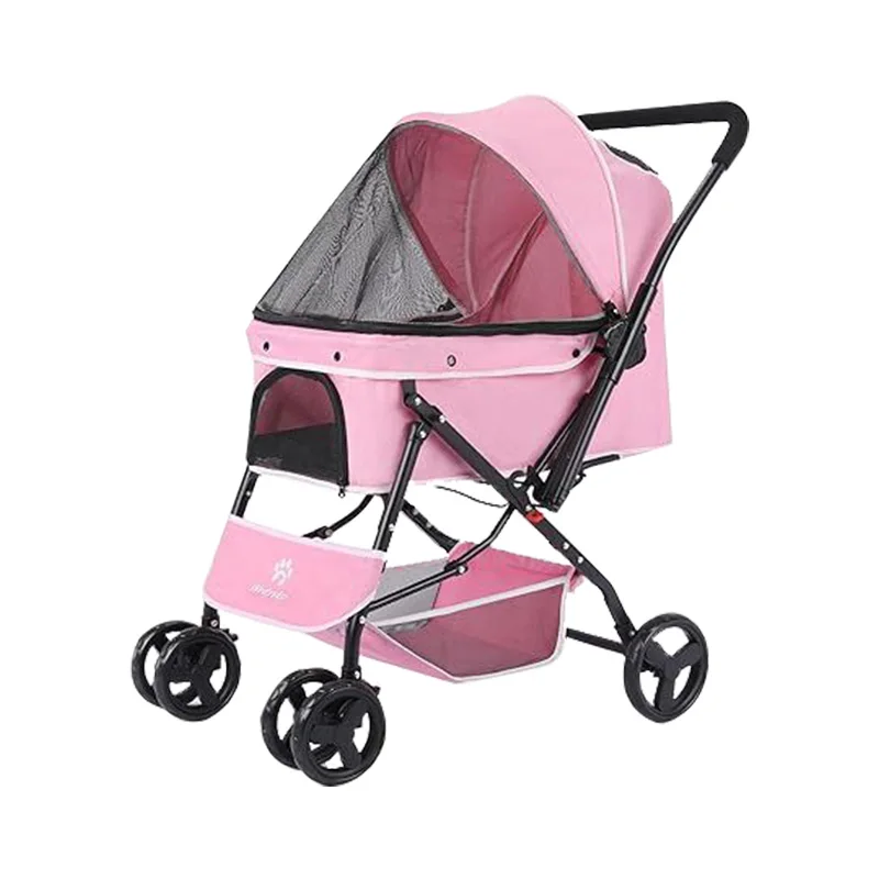 P03 Dog Cat Jogger Stroller With Reversible Handle Foldable Puppy Travel Strollers For Medium Small Dogs Cats