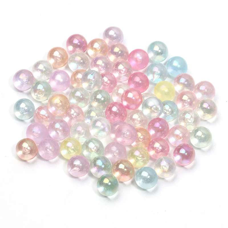 8mm 50pcs No Hole Transparent ABS Round Beads Loose Spacer Acrylic Beads for Jewelry Making DIY Bracelet Keychain Accessories