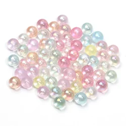 8mm 50pcs No Hole Transparent ABS Round Beads Loose Spacer Acrylic Beads for Jewelry Making DIY Bracelet Keychain Accessories