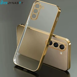 Luxury Plating Transparent Case For Samsung Galaxy S25 S24 FE Ultra S23 Plus S22 S21 FE Clear Silicone Back Cover