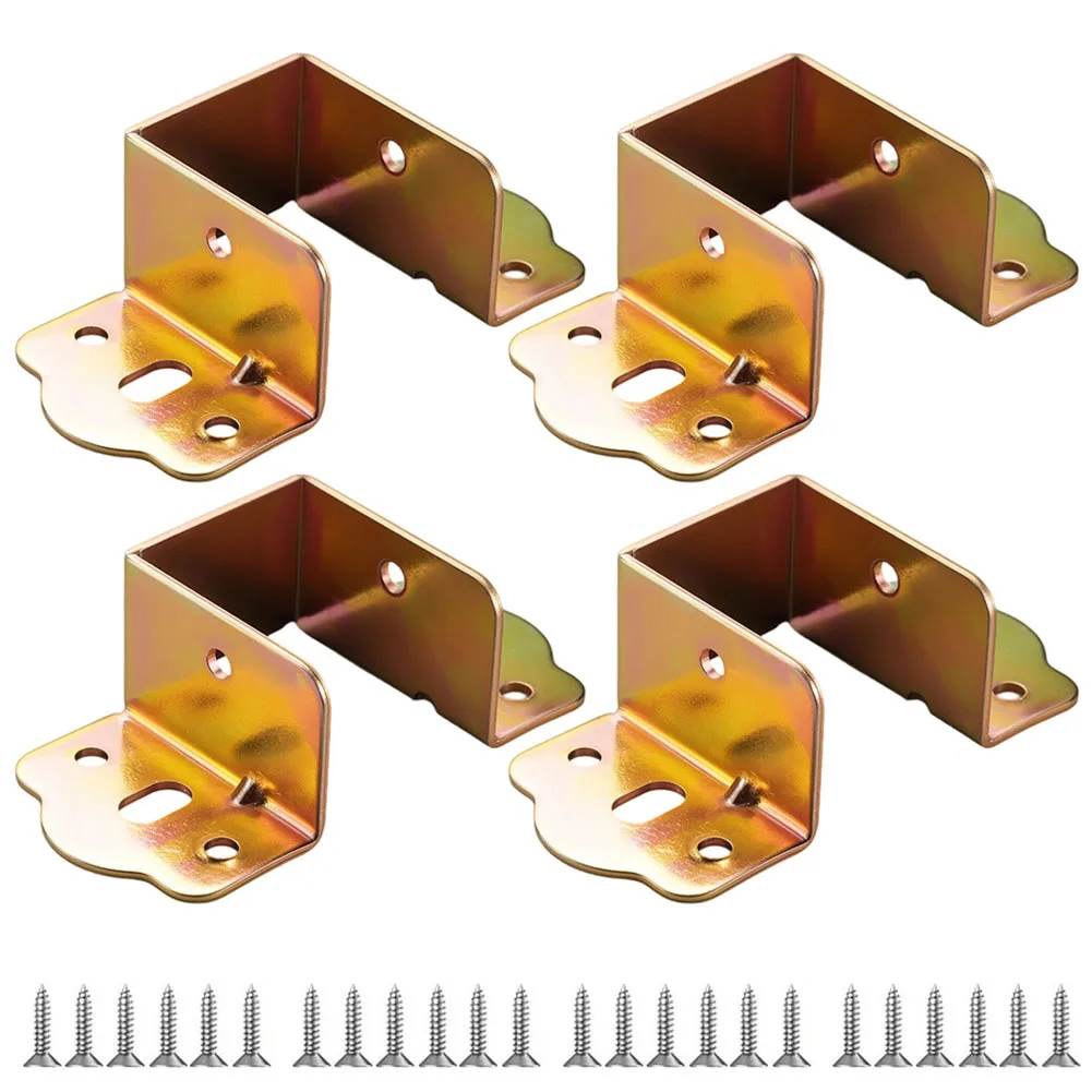 Rust Resistance Bed Rail Brackets Bed Frame Assembly Cold-rolled Steel Construction Enhanced Stability Galvanized Finish