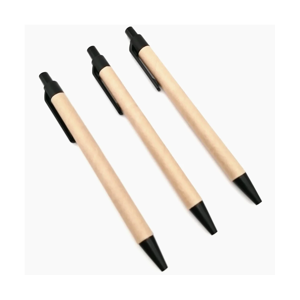 100Pack Ballpoint Pen Retractable Ballpoint Pen,Black Ink Click Pens Recycled Kraft Paper Pens for Office School Supplie