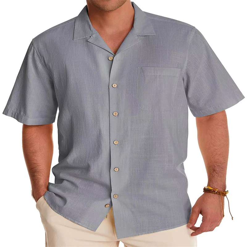 2024 kubanische Guayabera Shirt Herren Kurzarm Camping Freizeit kragen Hemd Männer Stickerei mexikanische Zigarre Hochzeit Strand Shirt