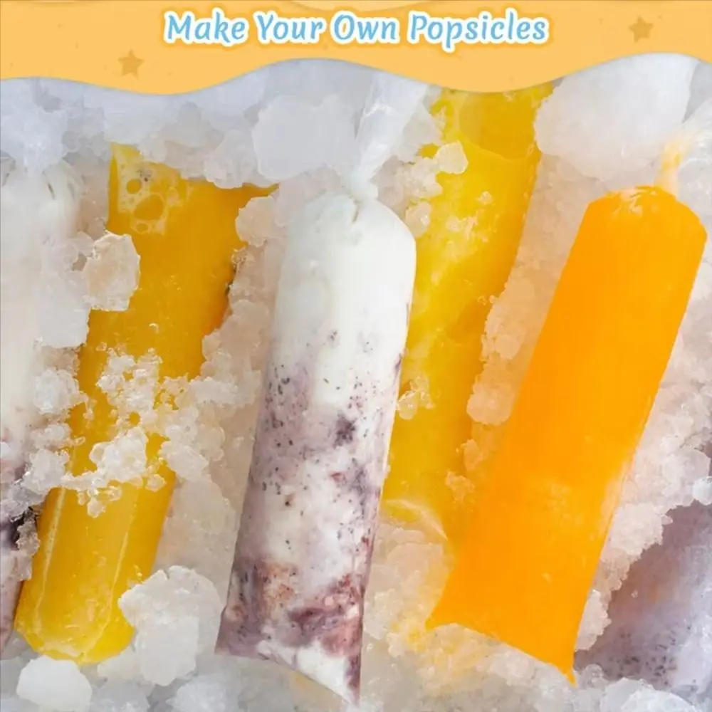 50/100Pcs Transparent Freezing Bags DIY Leak Proof Ice Pop Mold Bags Food Grade Disposable Popsicle Bags Summer Use