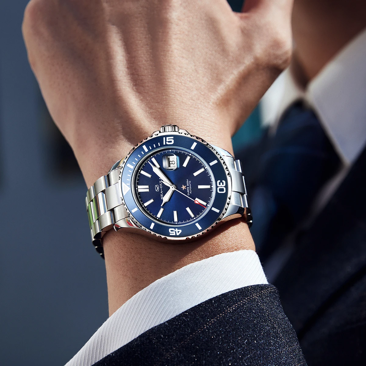 Martı relogio masculino Erkekler İzle 200 m Dalış İş Su Geçirmez Moda Otomatik Mekanik Saat Okyanus 816.32.1523
