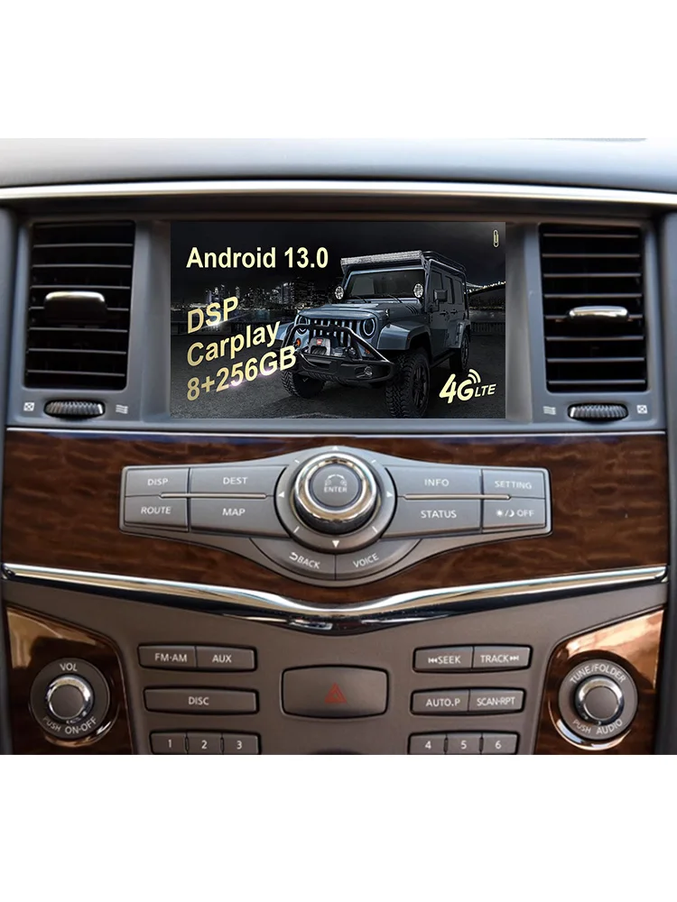 8+256G Android 13 Car Radio For Nissan Patrol Y62 Infiniti Qx56 QX80 2010+ Multimedia AutoRadio Recorder Player Navi Stereo GPS