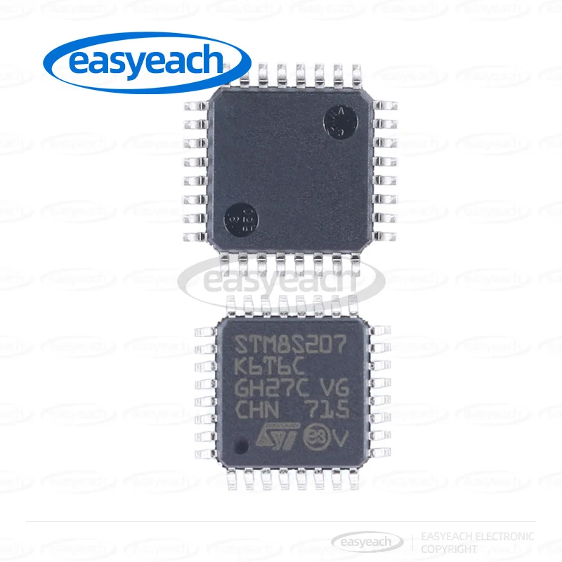 STM8S207K6T6C STMicroelectronics مكونات متحكم دقيق IC رقاقة المعالج
