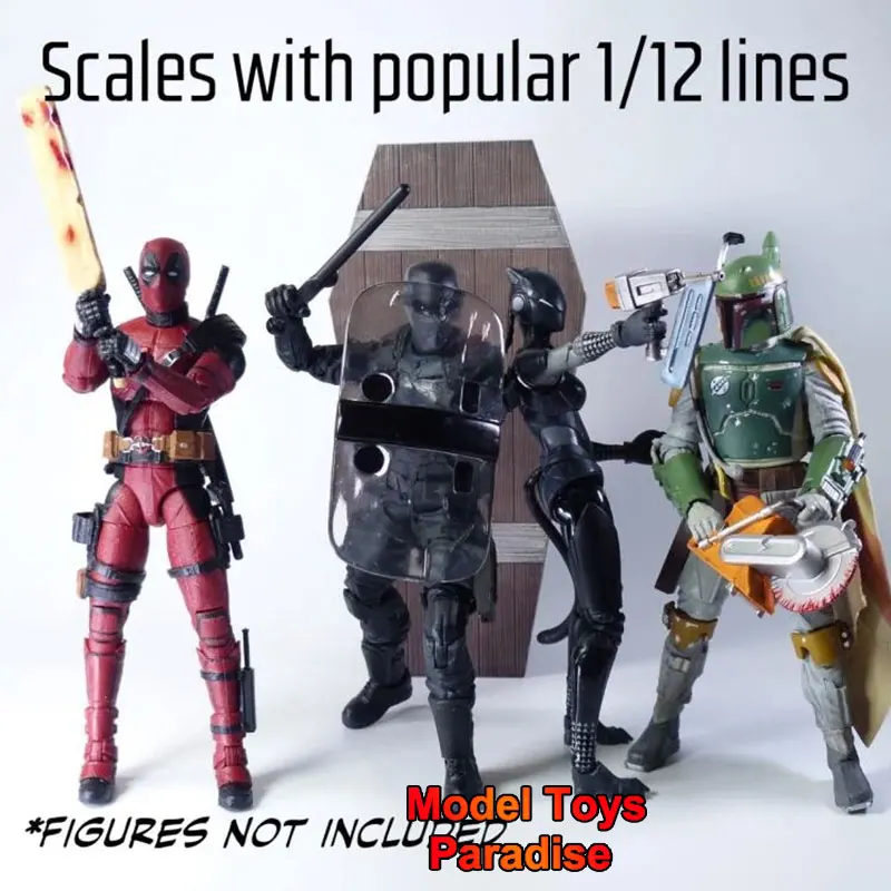 

1/12 Scale Soldier Cruel Monster Coffin Chainsaw Blood Column Luxury Model Accessories Fit 6inch Action Figure Body