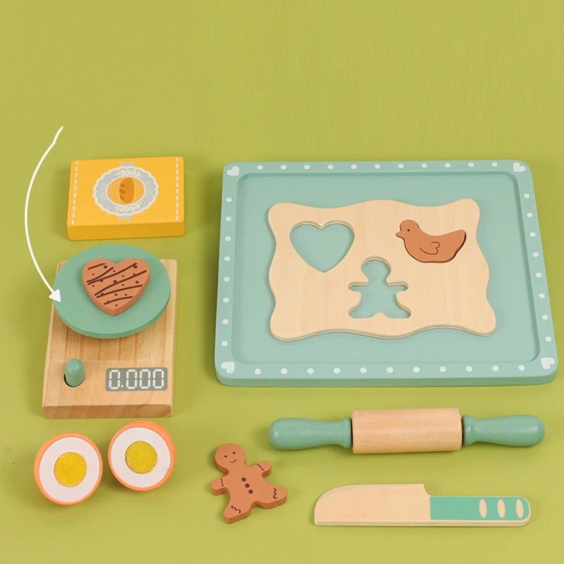 Cuisine en bois semblant jouer cuisine maison outils de cuisson jouets ensembles de pâte accessoires enfant en bas âge jeu sensoriel cinétique cadeau de noël