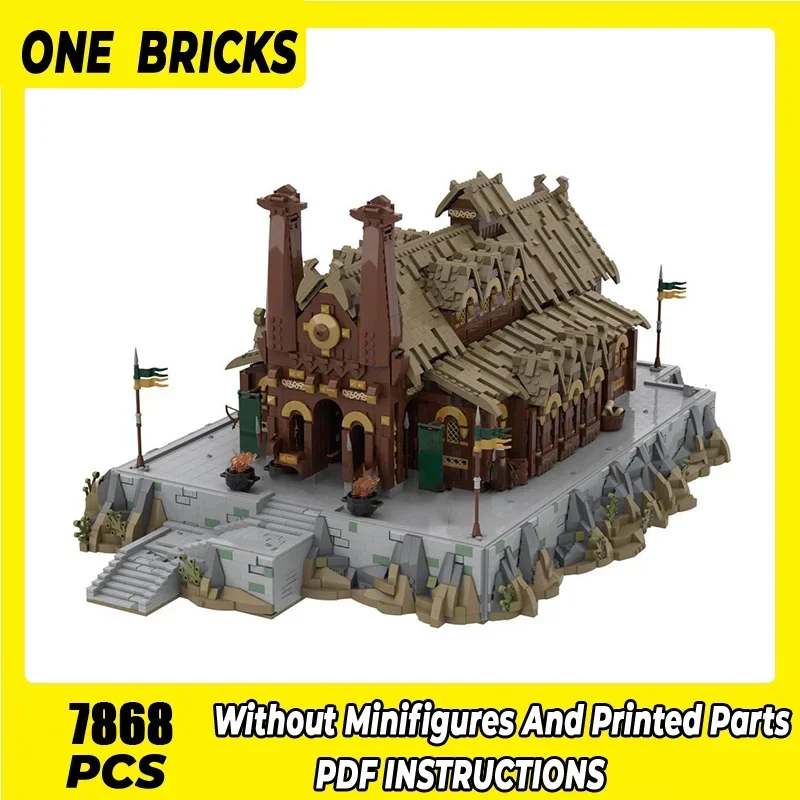 Castle Bricks Magical Rings Moc Building Blocks Movie Scene UCS Golden Hall Model DIY Assembly Street View Toys Child Gifts