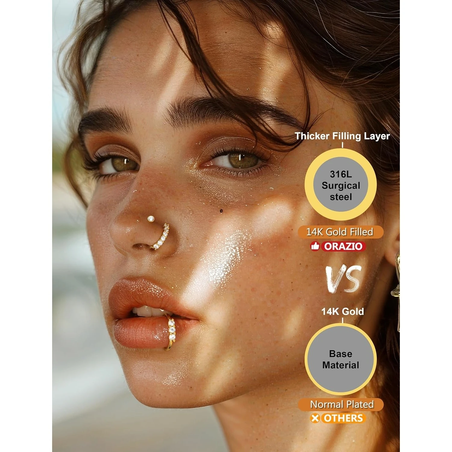 Body Jewelry For Sensitive Skin - FASACCO 1pc Nose Ring For Women