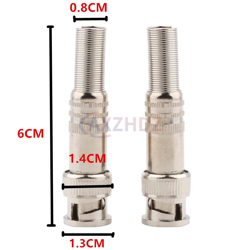 2PCS BNC Solderless Connector 75-3-5 Copper Core Q9 HD Video Oscilloscope Male Plug Free Ohm Monitoring Cable Connectors