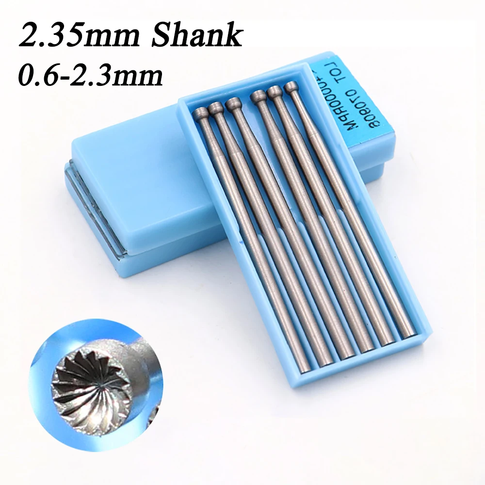

1/6 Pcs Round Cup Burr 2.35mm Shank Jewelry Making Burrs Wire Rounder Bits Carving Burr Jewelry Setting Lapidary Making Tools