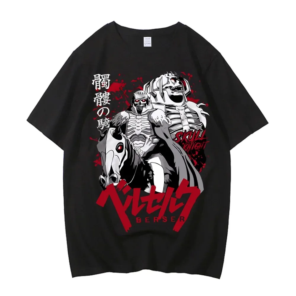 

2025 Anime Berserk TShirt Man New Summer Casual Streetwear Clothing Short Sleeve Tee Japan Cartoon Graphic Printed T-shirt Black