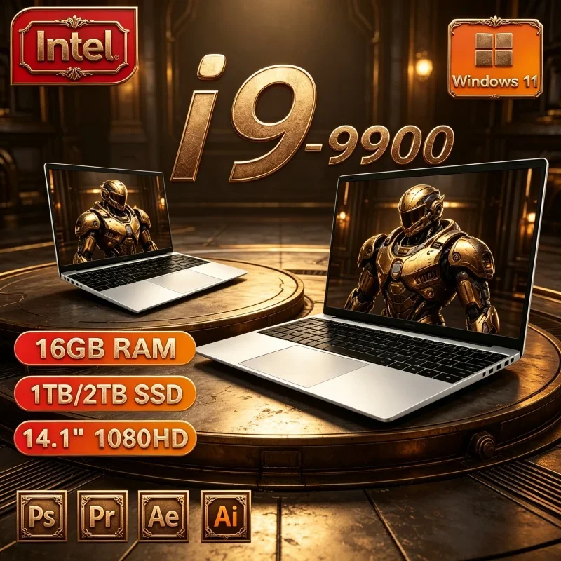 Hot Premium Business Laptop 14.1" FHD IPS 120Hz I9‑9900 Backlit Keyboard 16/32GB 2TB SSD Win11 Notebook