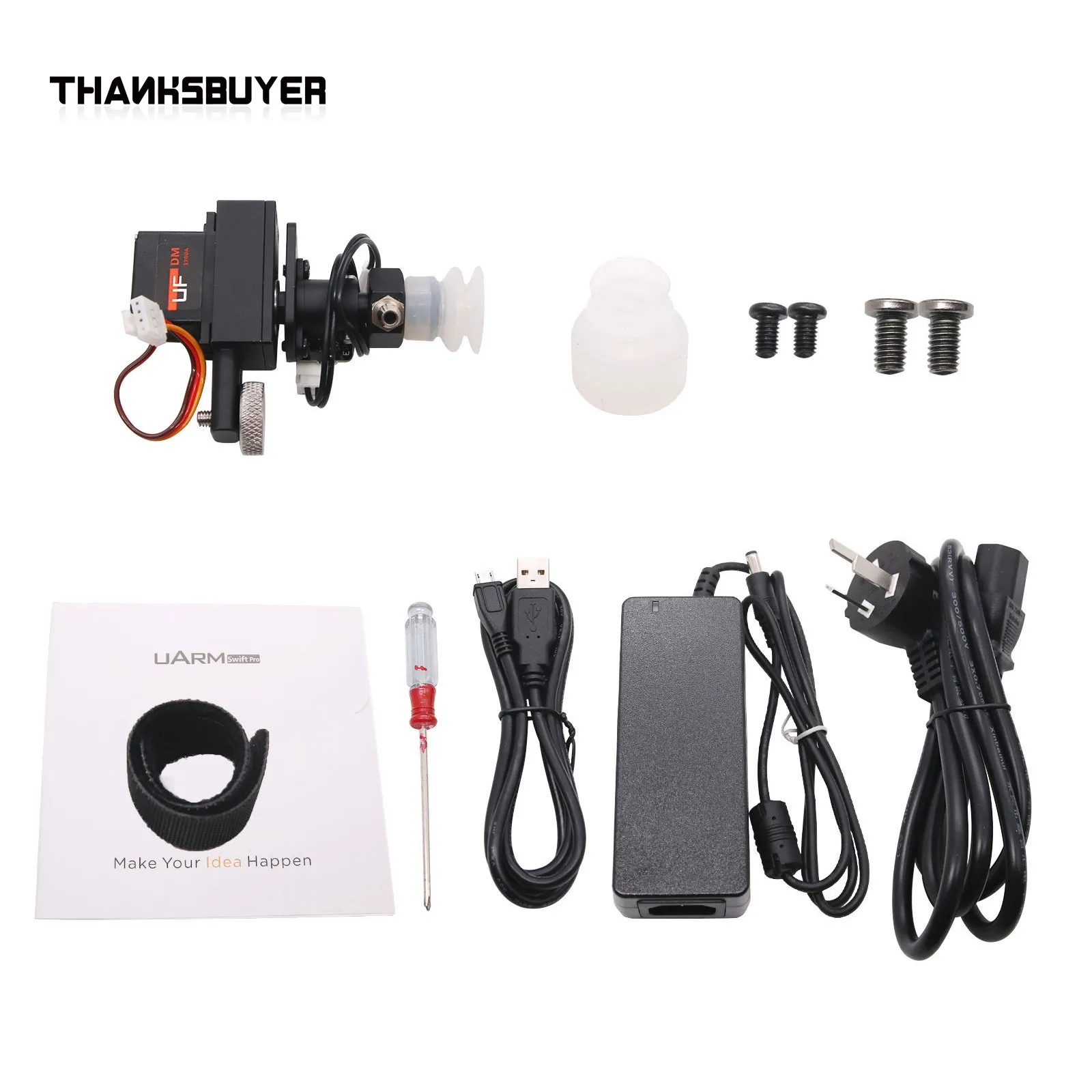 Braço robótico de código aberto Thanksbuyer uArm Swift Pro acabado com kit de bomba de sucção/kit de impressão 3D + kit de gravação a laser opcional