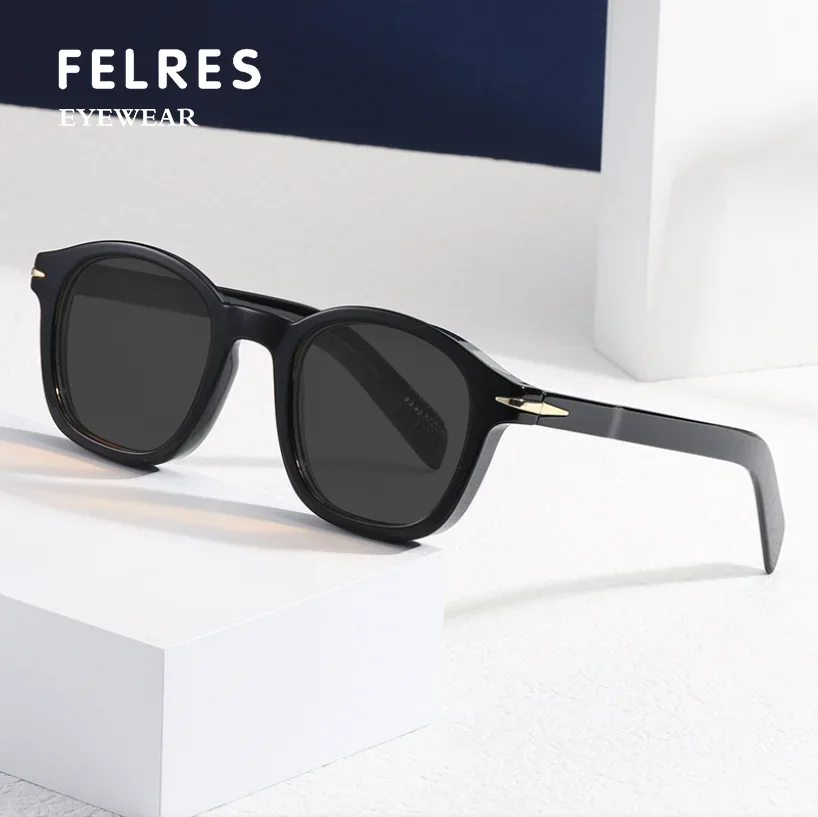 Men Women Square Frame Tinted Nearsighted Eyeglasses Prescription Glasses Fashion Sunshade Myopia Sunglasses -1.25 -1.50 FELRES
