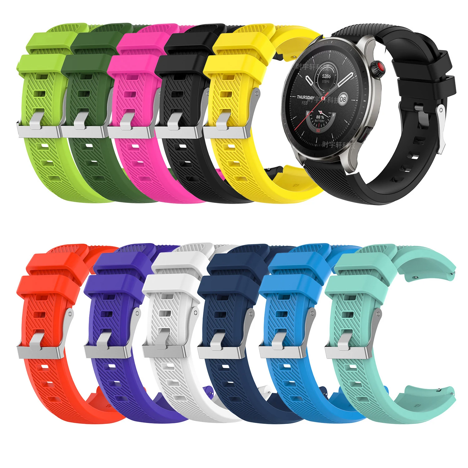 Twill silicone watch strap For Fossil Gen 5/Gen 5 LTE/ Gen 3 Q Explorist/Gen 2 Q Founder / Marshal / Wander/Watohband