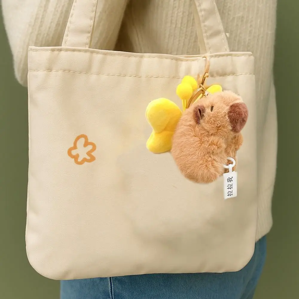 

Vibration Plush Capybara Keychain Cartoon Pull Butterfly Capybara Dolls Pendant Bag Hanging Ornaments Car Keyring Bag Decor