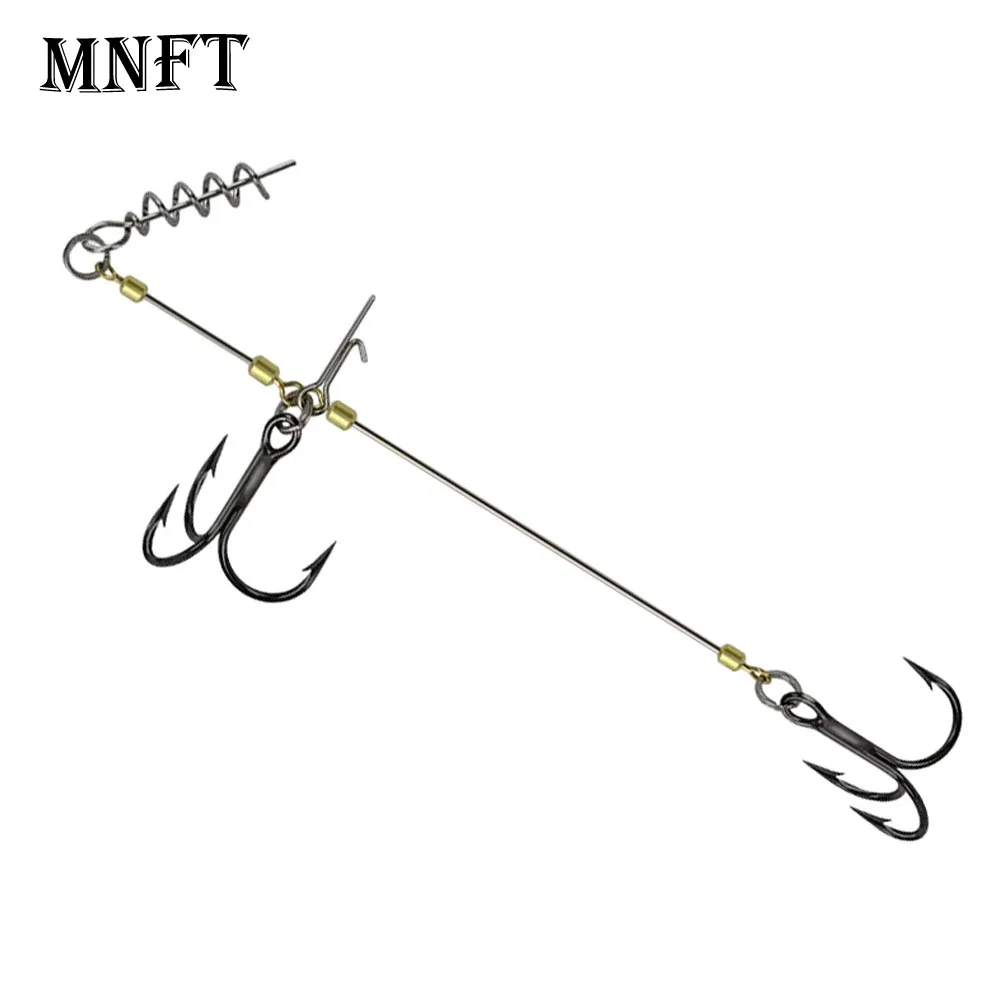 2Sets/6Sets Stinger Fishing Rig Haken für Big Shad Center Pin Schraube Stecker Hecht Bass Barsch Köder Widerhaken scharfe Drillinge