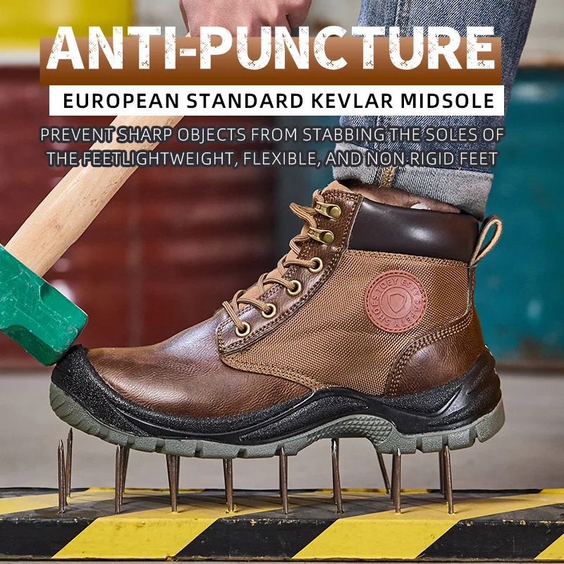 

Мужские антистатические рабочие ботинки с защитой от скольжения и ударов, безопасная обувь с защитой от проколов и стальным носком, промышленные защитные ботинки