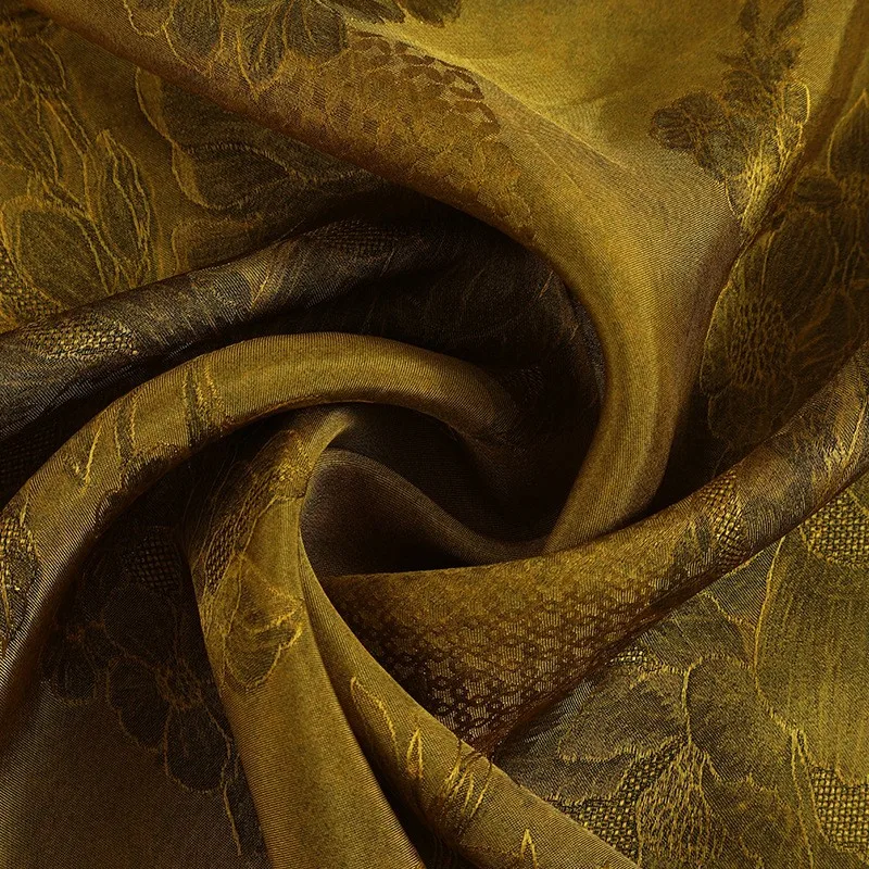 High-end decorative fabric for soft furnishings made of rayon jacquard in multiple color series with dark patterns