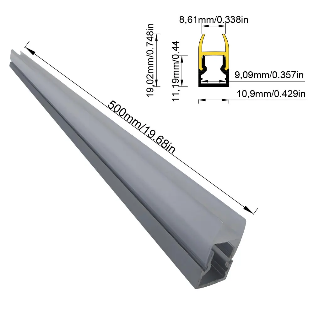 10x20 5 szt. 0,5 m Led szklana półka światła profily aluminiowe do oświetlenia led aluminiowe światło liniowe LED