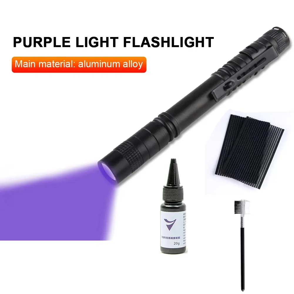 

V-Light glue set 20g Hair Extension Wig glue 20g UV light glue V-light Traceless tool for tape Hair Extension Fast Grafting Tool