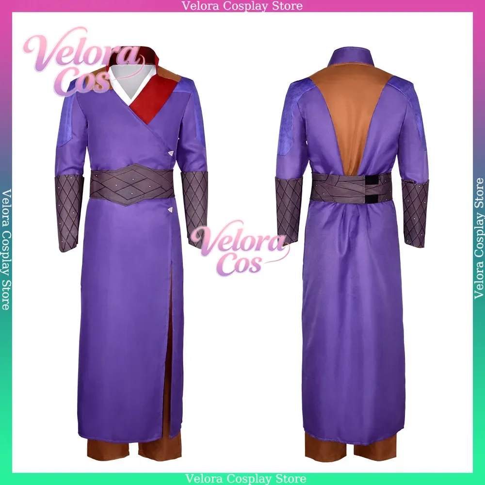 Disfraz completo de Halloween, Navidad y Carnaval, traje de cosplay de Gale, bata morada, para hombre, juego Baldur's Gate, uniforme para juegos de rol, para hombre.