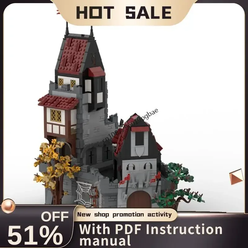 

New 2679Pcs Moc European Medieval Street View Evil Witches Castle Model Diy Creative Ideas Toys Birthday Gifta Custom Puzzles