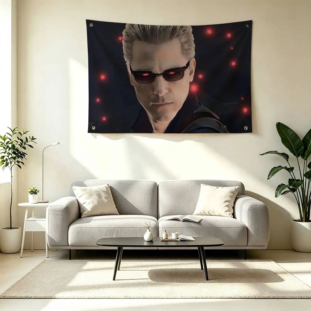 A-Albert Wesker Resident Evil Flags Wall Hanging Tapestry Outdoor Garage Room Decorative flag Background Blanket