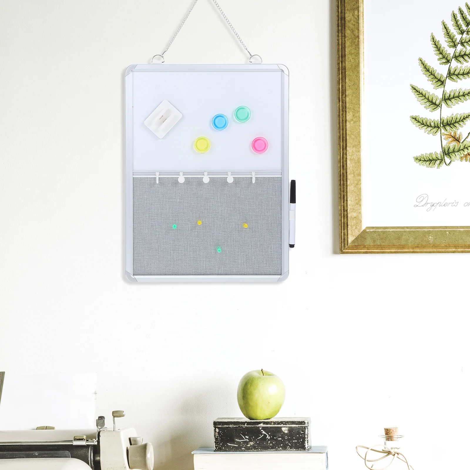 1 مجموعة السبورة نشرة مزيج الجافة محو ورأى لوحة إبرية الحائط للمنزل مكتب الفصول الدراسية إطار من الألومنيوم قابلة لإعادة الاستخدام