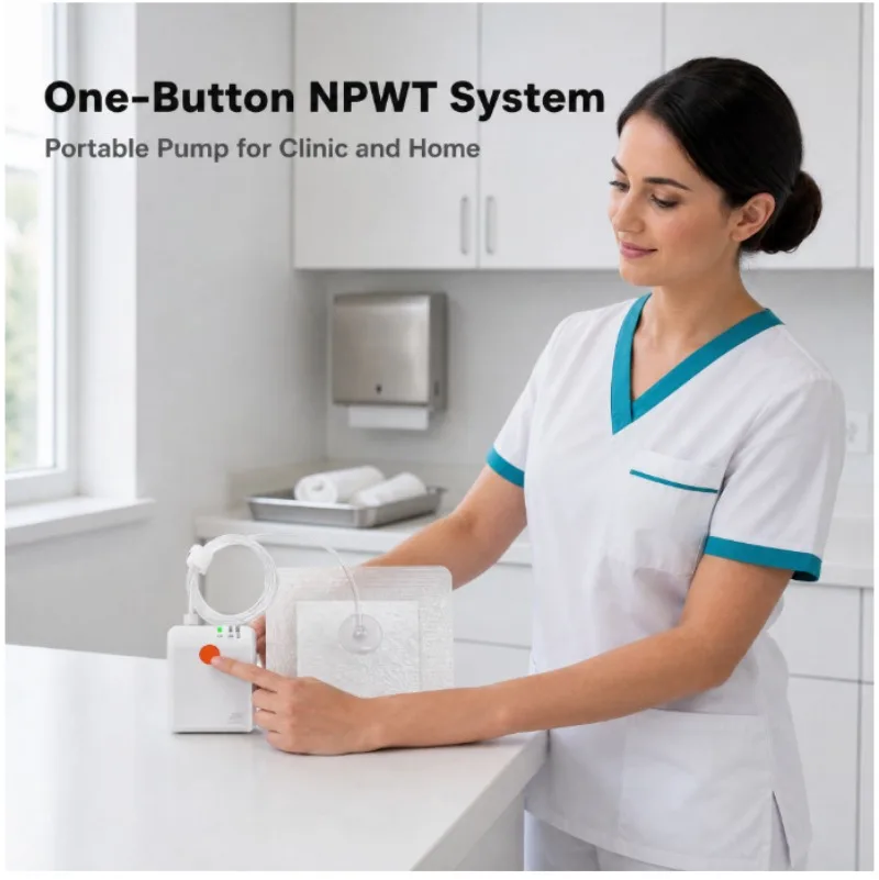 One-Button System NPWT Negative Pressure Wound Therapy System One Button Portable Pump for Clinic and Home Care CE Certified