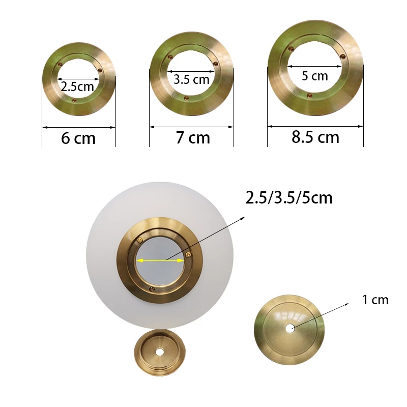 Paralume in vetro smerigliato bianco latte con copertura in metallo accessori per copertura in vetro sfera fai da te G9/ E14/e27thread Magic Bean