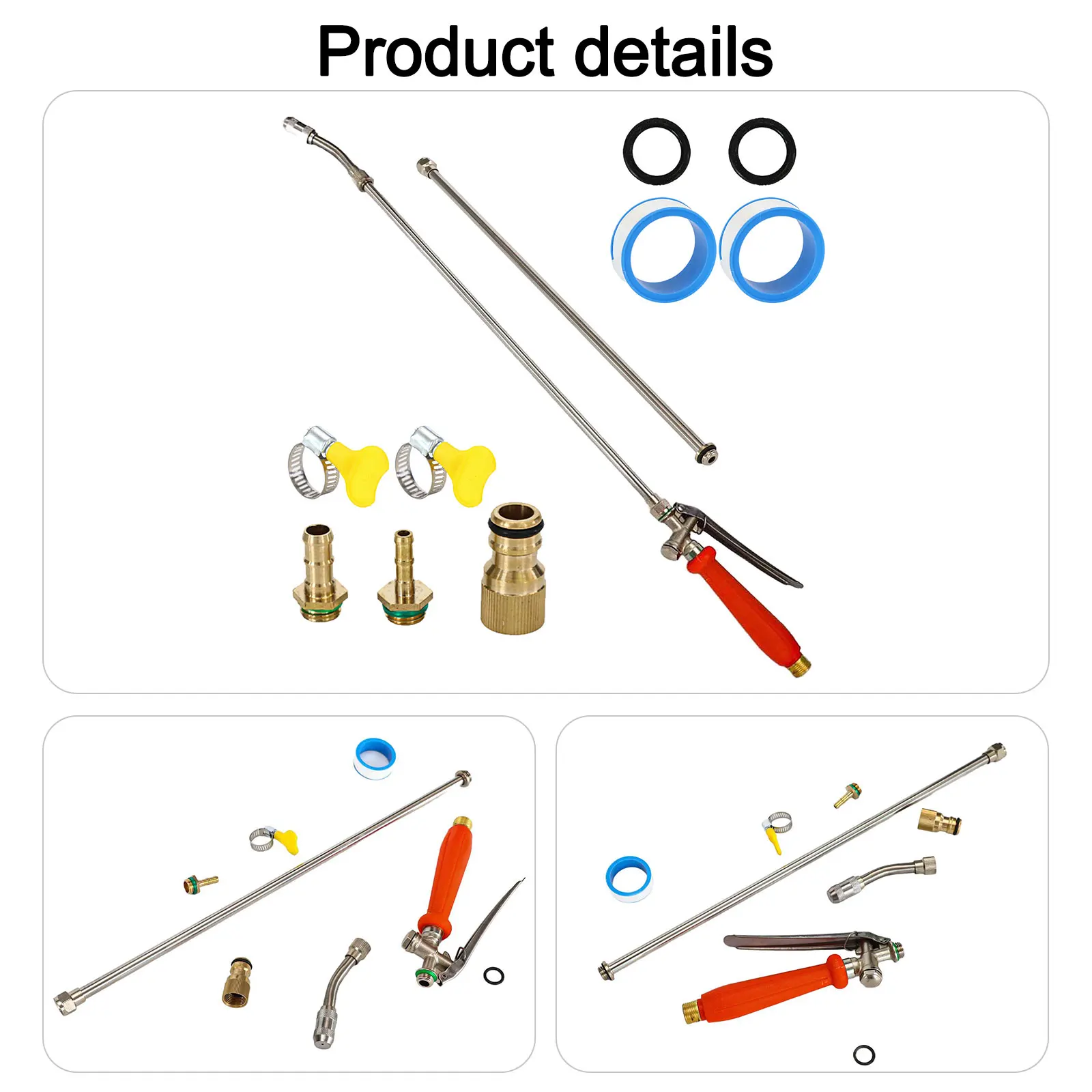 44-inch Sprayer Extension Bar Brass Barb Spray Bar Replacement Shut-off Valve Watering Light Cleaner Accessory Telescopic Spray