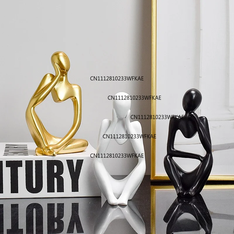 Light luxury creative mini think left and right resin handicrafts home living room entrance decoration desktop ornament