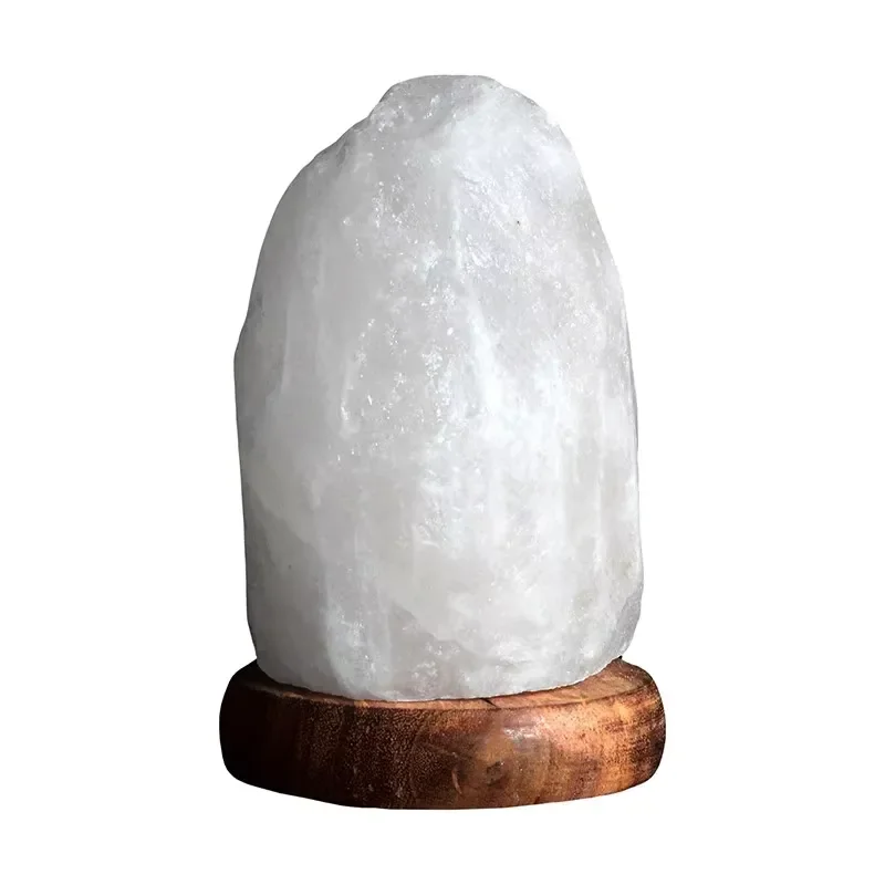 Natural White Himalayan Rock Salt Lamp 2-3kg Magnesium Oxide Handicraft Night Light Home Decor