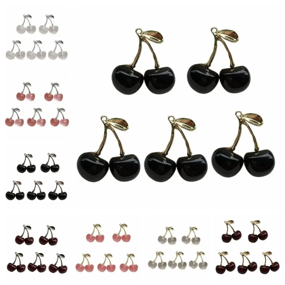 패션 3D 과일 체리 펜던트 팔찌, DIY 쥬얼리 만들기 액세서리, 송진 Y2K 체리 만들기 결과 선물, 5 개