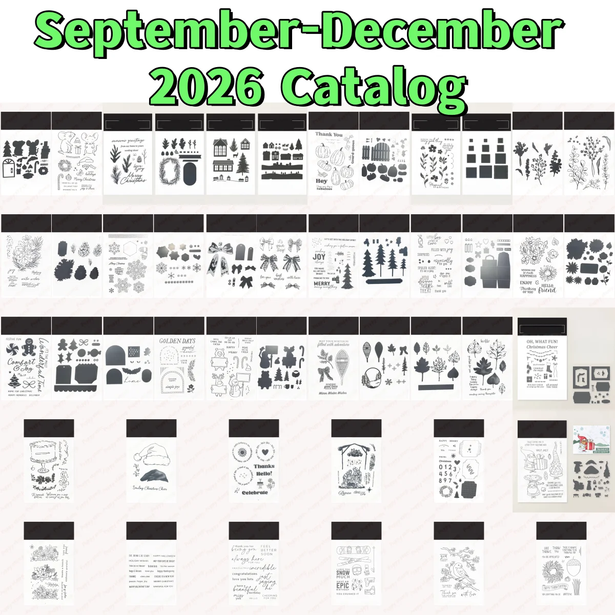 Happy Festive 2026 Winter Christmas Clear Stamps Cutting Dies Stencil for DIY Making Card Scrapbook Paper Handmade New Stamps